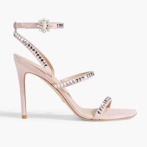 NEW IN BOX! STUART WEITZMAN
Gem Cut 100 crystal-embellished suede sandal pink 9